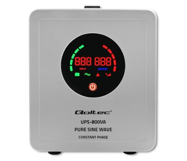 QOLTEC Zasilacz awaryjny Pure Sine Wave UPS | 800VA | 560W | Stała faza | Szary 50718 - 1088151 - zdjęcie 2